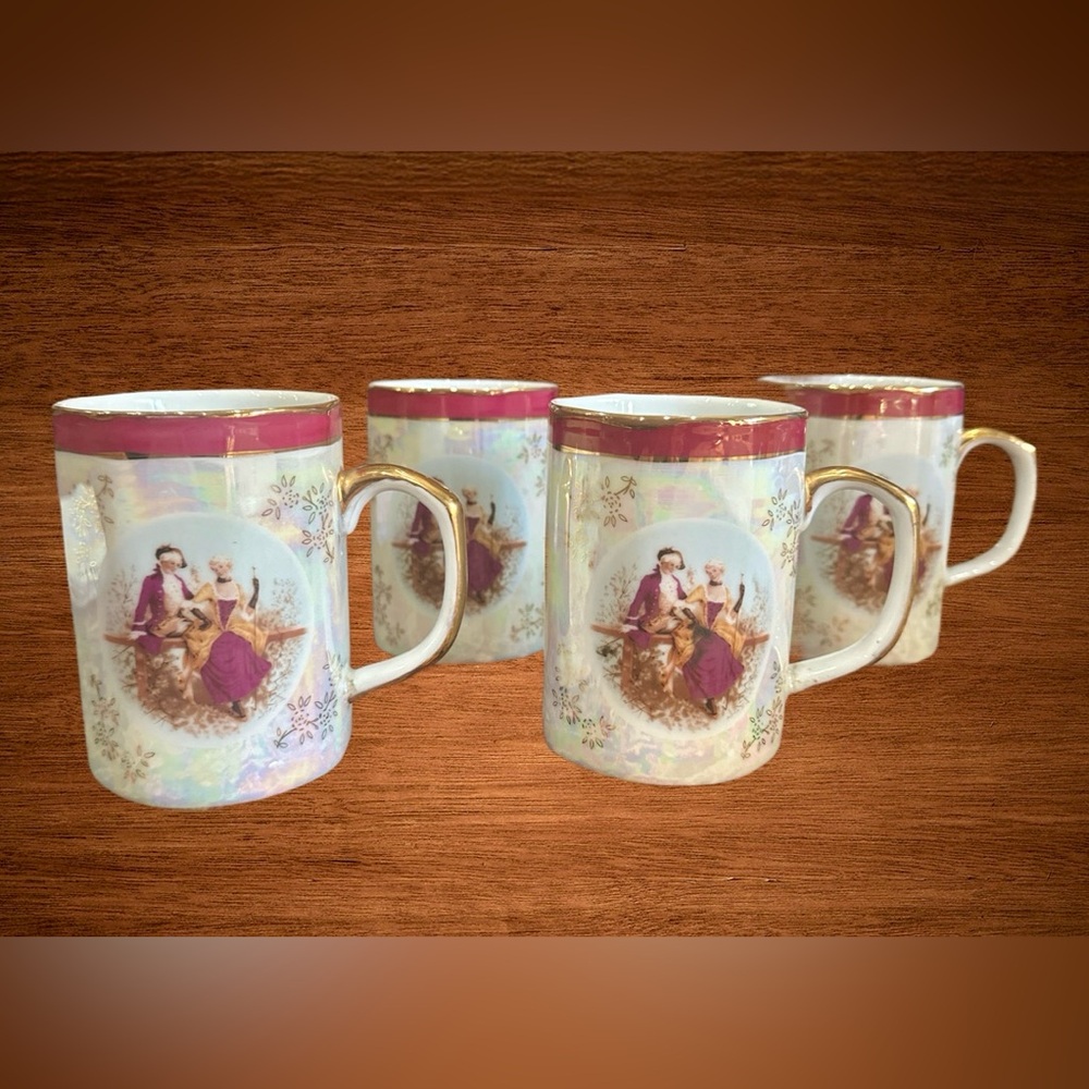 Alpine Cuisine fine porcelain design.Germany. Set of 4 coffee mugs